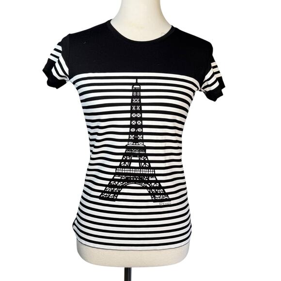 Eiffel Tower Stripe Top Small NWT - Picture 2 of 7